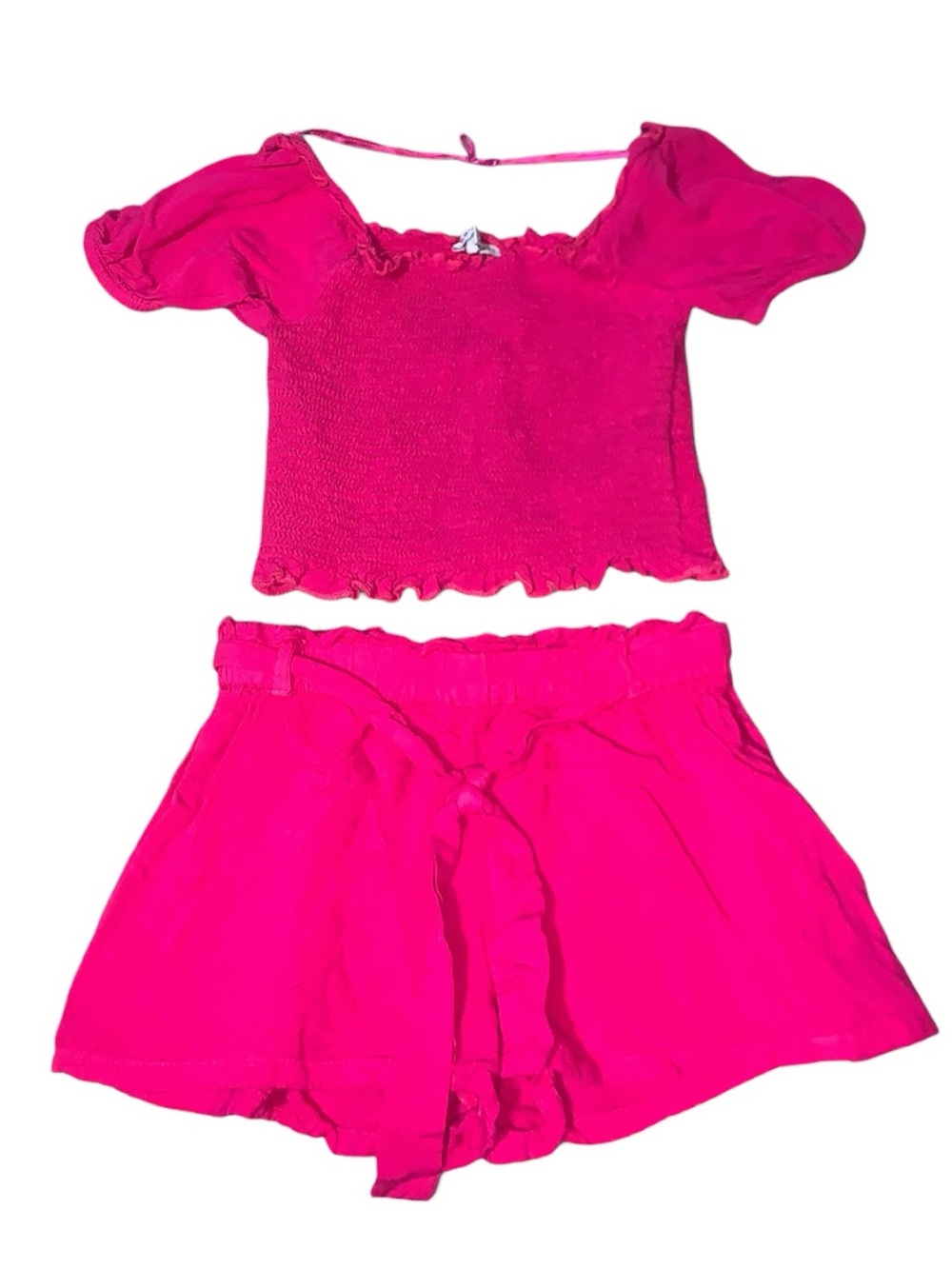 Madden Girl Girls 6/7 Hot Pink Two-Piece Summer Set Shorts & Shirt